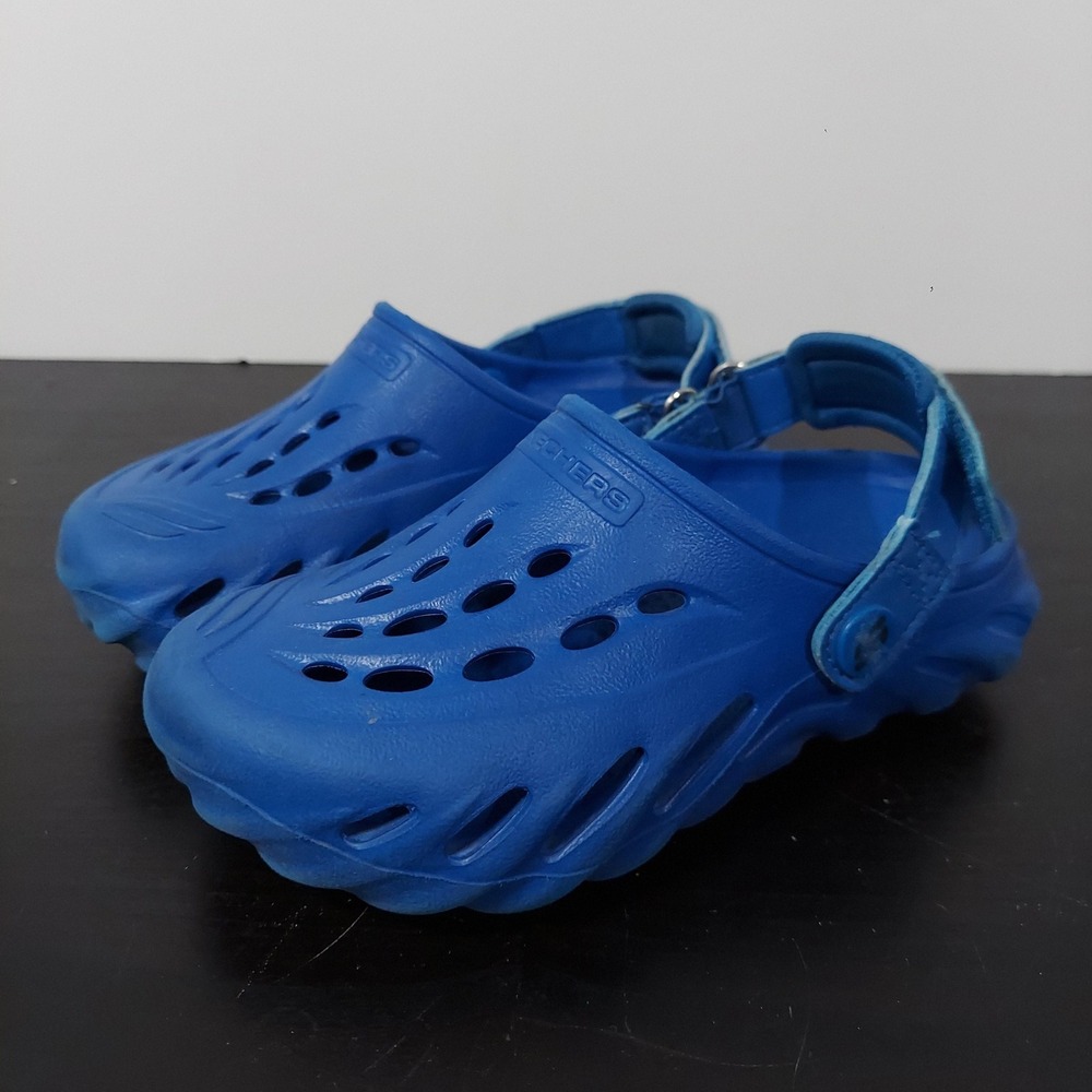 Skechers Clog Sandals Kids Size 12 Blue Slip On Rubber Lightweight Beach